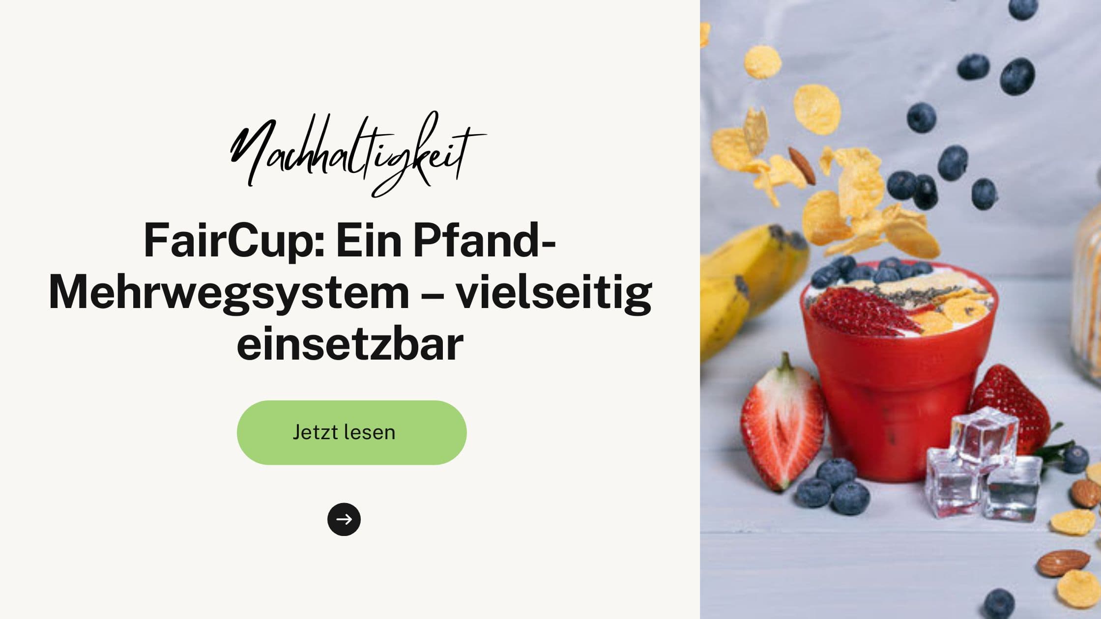 FairCup: Ein Pfand-Mehrwegsystem – vielseitig einsetzbar