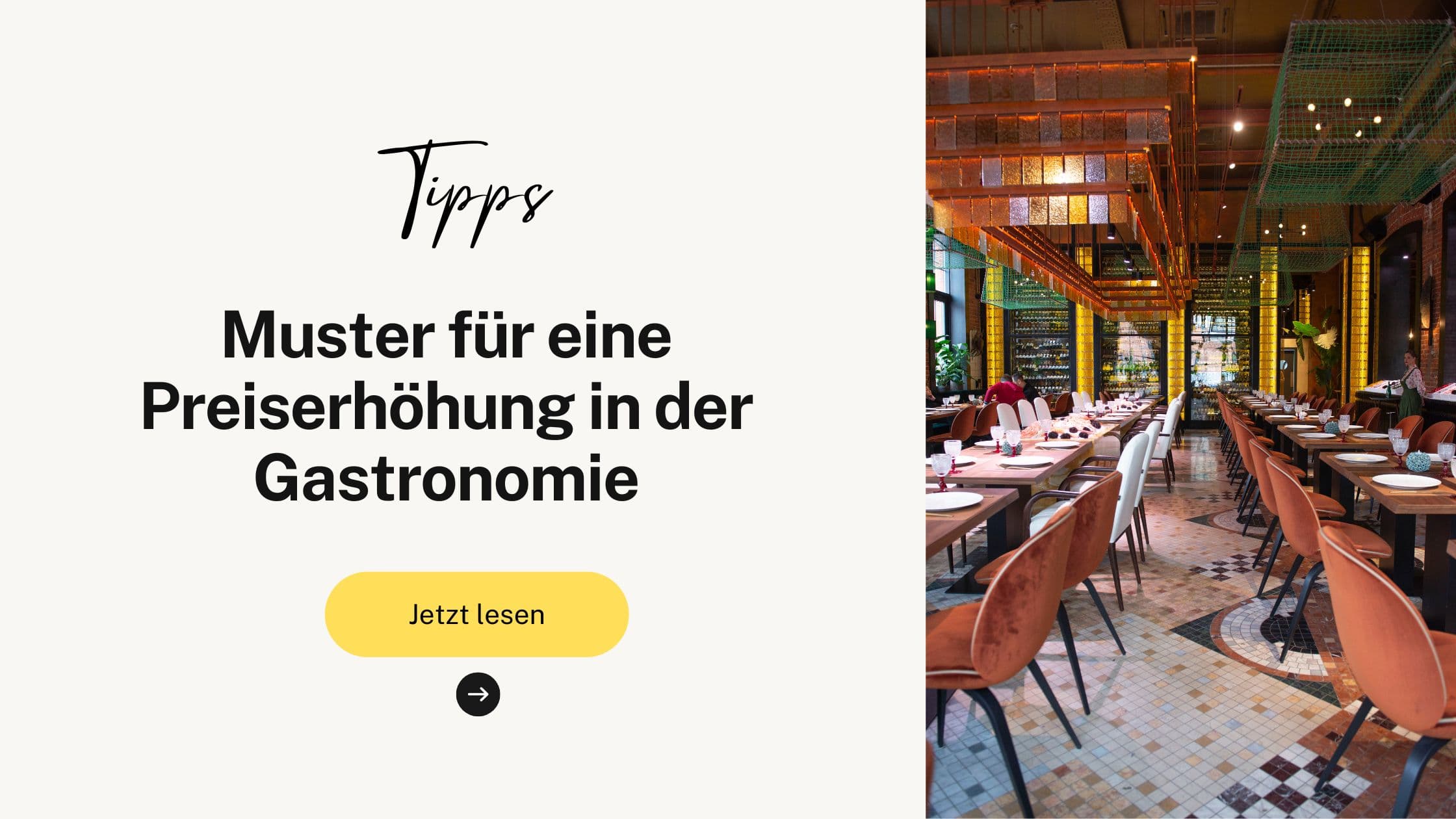 Muster für eine Preiserhöhung in der Gastronomie