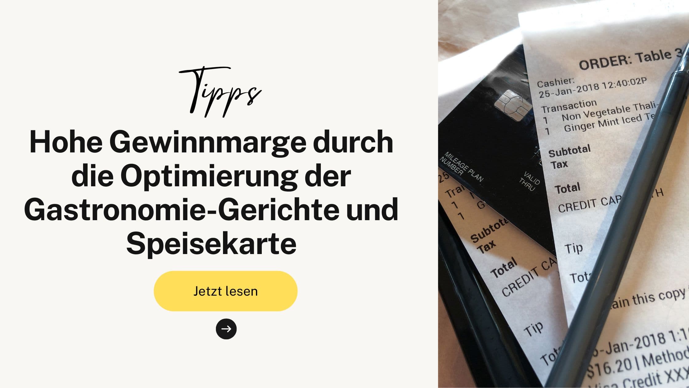 Hohe Gewinnmarge durch die Optimierung der Gastronomie-Gerichte und Speisekarte
