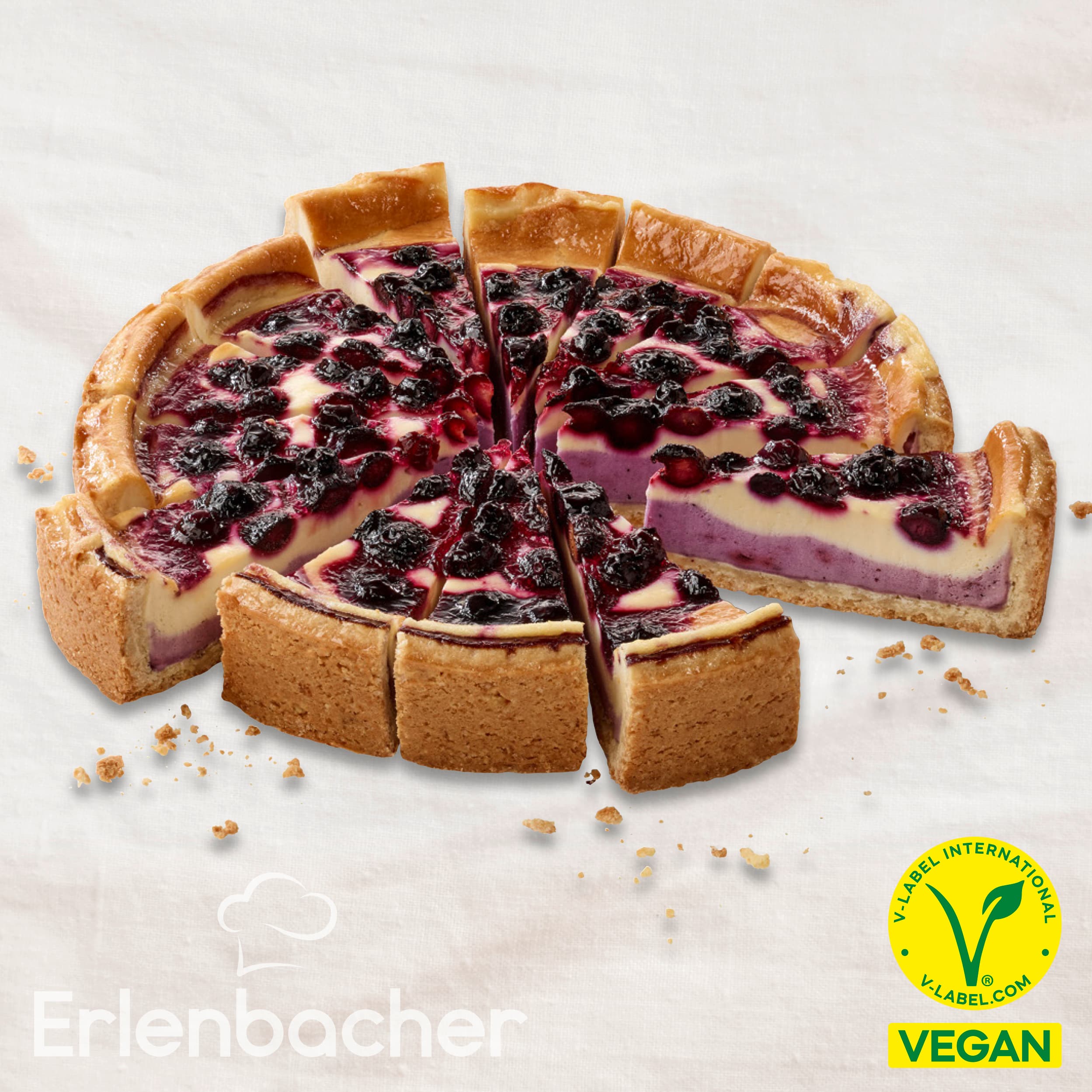 Produktbild von Erlenbacher Backwaren - Creamy Blueberry - vegane Cheesecake Alternative