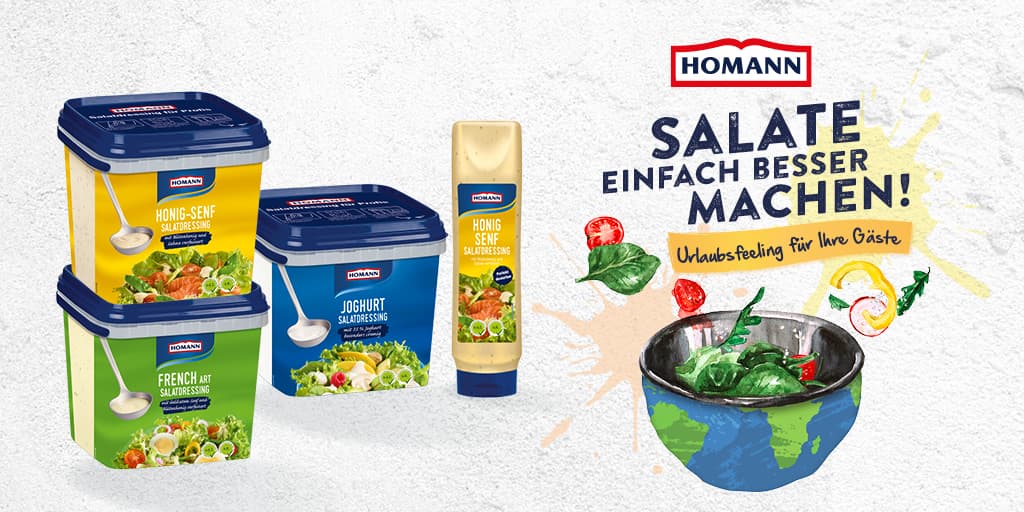 Machen jeden Salat besser: Homann Salatdressings