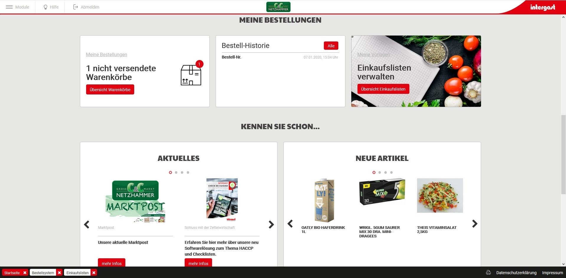 Netzhammer Webshop – Einkaufen rund um die Uhr